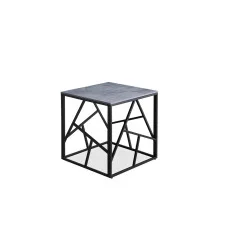 COFFEE TABLE UNIVERSE 2 KWADRAT, GRAY MARBLE / BLACK